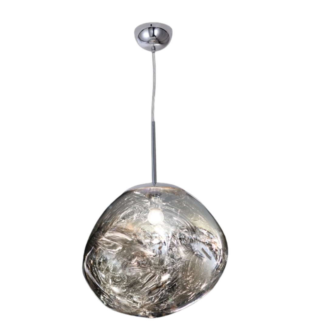 230v 40W E27 Large Chrome Molten Pendant