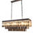230v 40W E14 Smoke Crystal Rectangular Chandelier