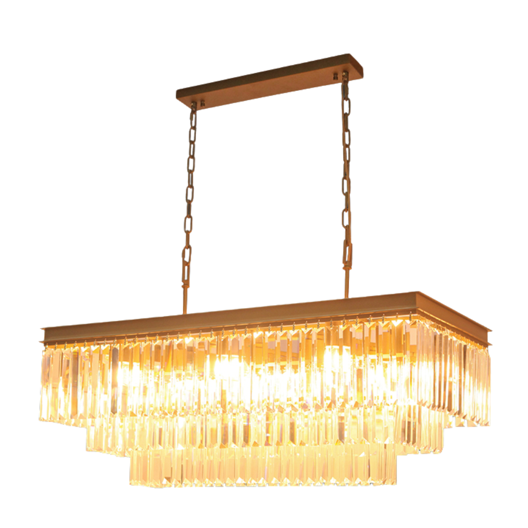 230v 40W E14 Crystal Rectangular Chandelier