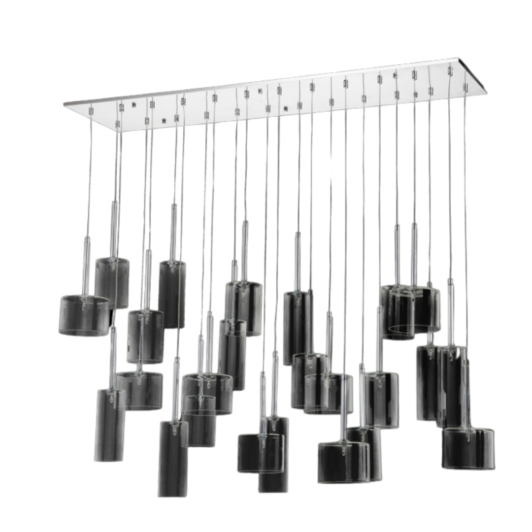 230v 20W G4 Bi-Pin Glass Rectangular Cluster Pendant