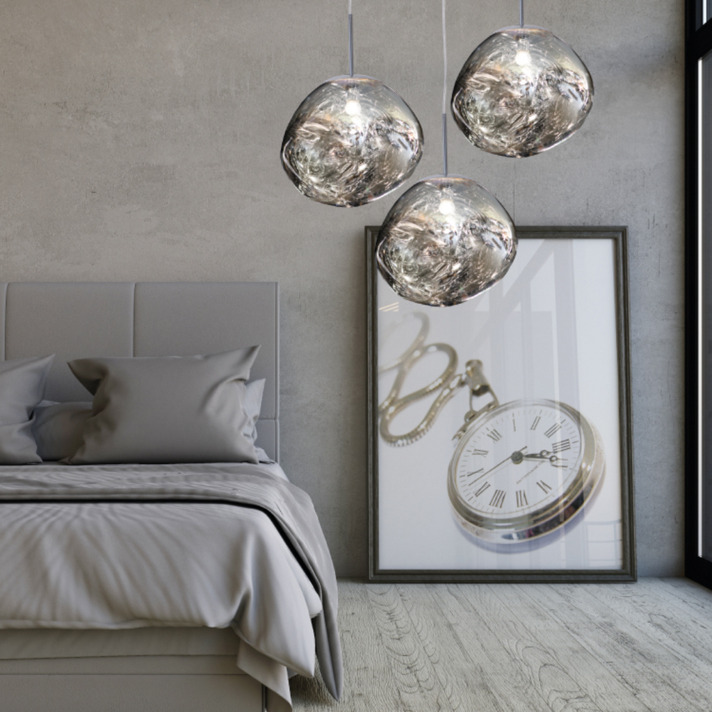 230v 40W E27 Large Chrome Molten Pendant