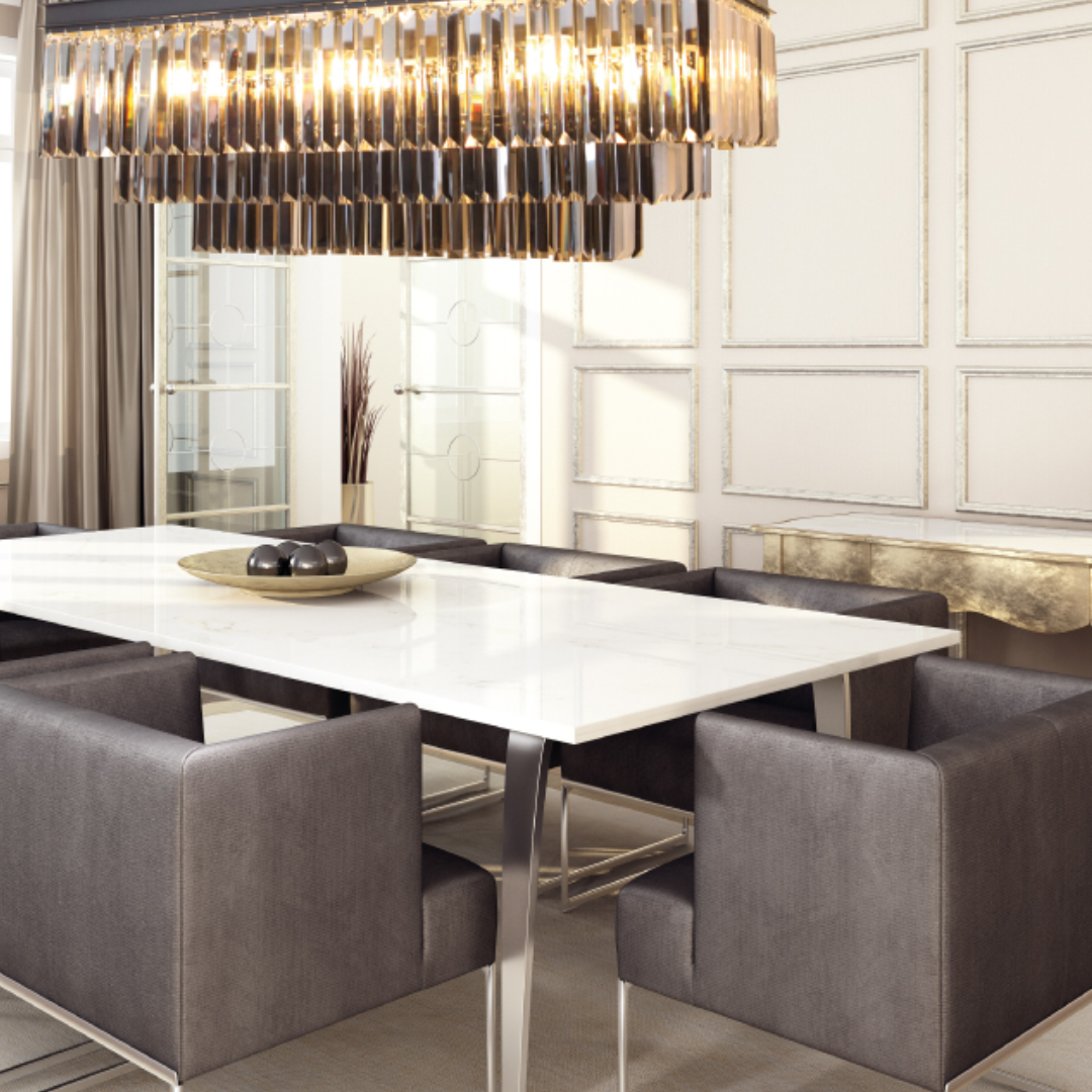 230v 40W E14 Smoke Crystal Rectangular Chandelier