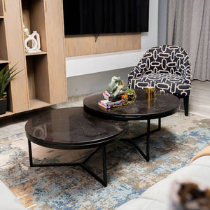 The black marble nestling coffee table