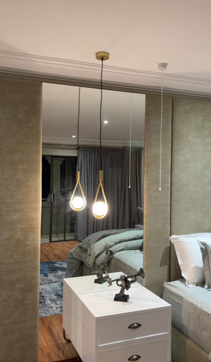 230v 3W G9 LED Tear Drop Glass Pendant