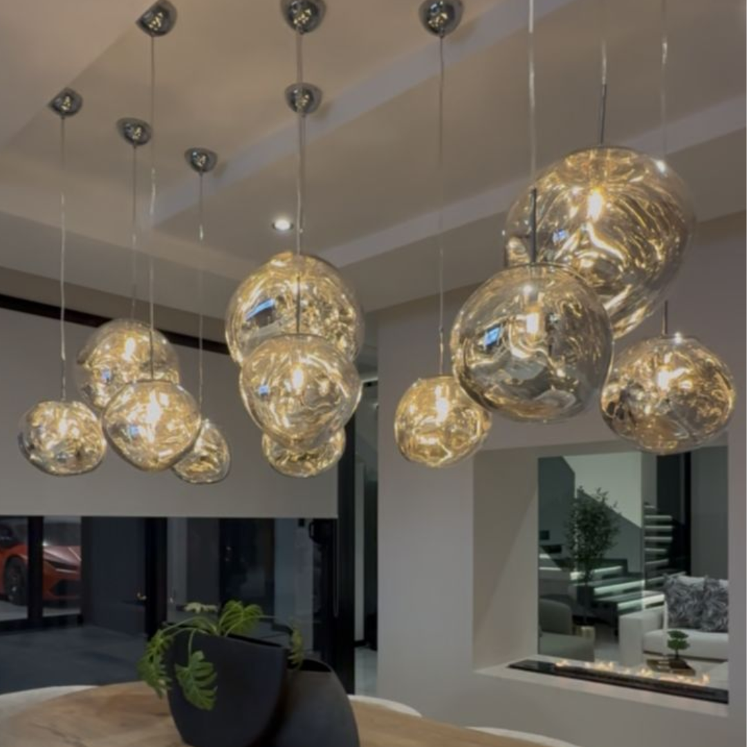 Chrome Molten Pendant Chandelier