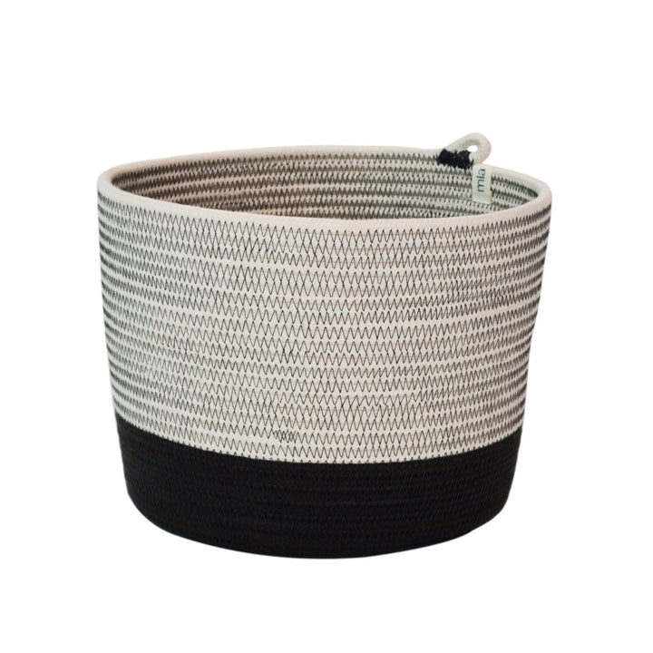 Mia Melange Cylinder Basket - Liquorice