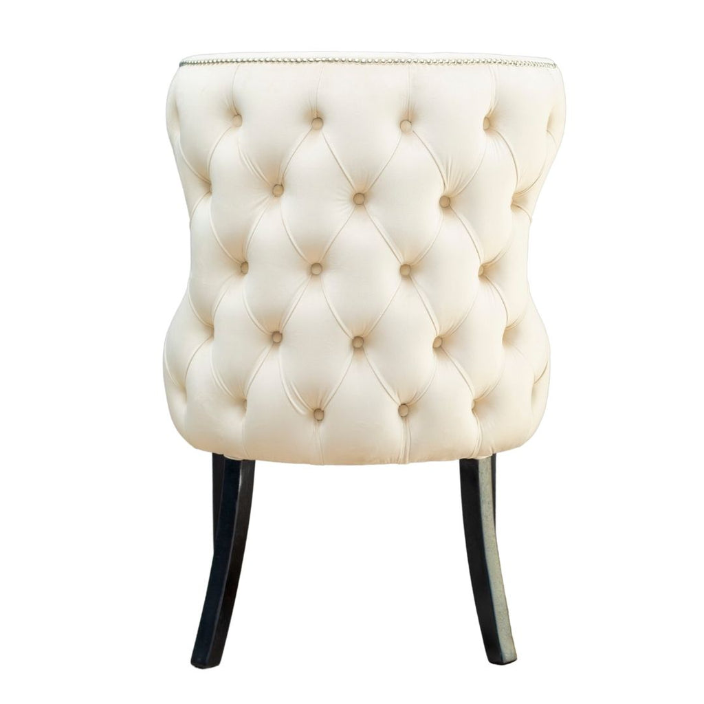 Rhandzu Back Button Dining Chair - Cream White
