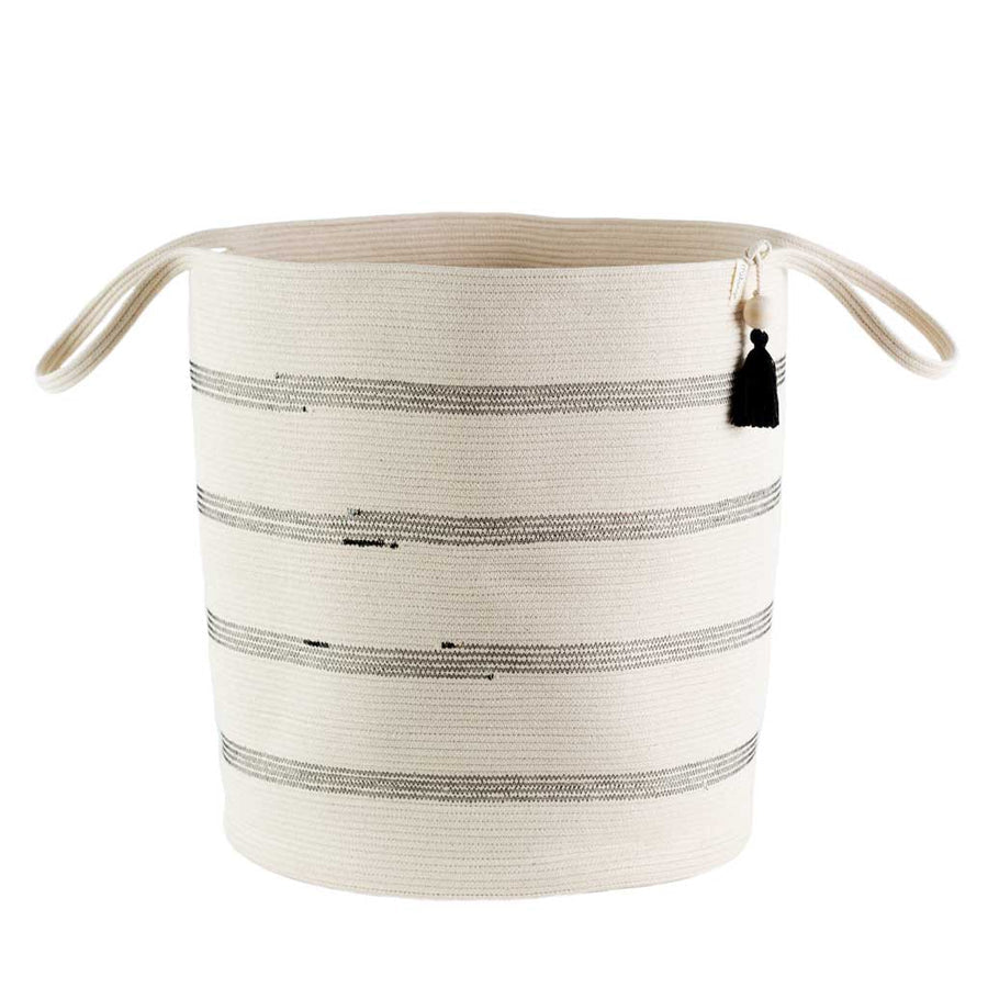 Mia Melange Floor Basket - Stitched Striped